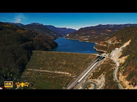 Siriu Dam seen from a drone 🍂 – Spectacular autumn landscapes in the Buzău Mountains 🇷🇴 | 4K