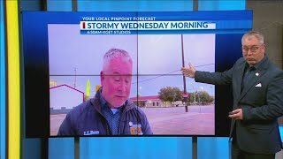 Lightning strikes during Kevin Charette's Bakersfield weather forecast