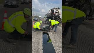 Road Fabrics, Inc. install of J-Band longitudinal joint sealant on I-53 in Lockport, IL.
