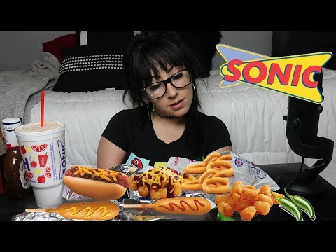 SONIC MUKBANG | CHILI CHEESE CONEY, CHILI CHEESE TOTS,...