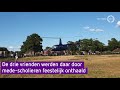 Leerlingen komen met heli naar diploma-uitreiking
