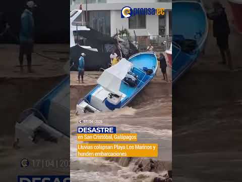 Desastre en San Cristóbal  Lluvias colapsan Playa Los Marinos y hunden embarcaciones