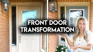 DIY FRONT DOOR MAKEOVER ON A BUDGET!