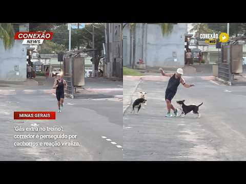 Vídeo: ‘Gás extra no treino’: corredor é perseguido por cachorros e reação viraliza.