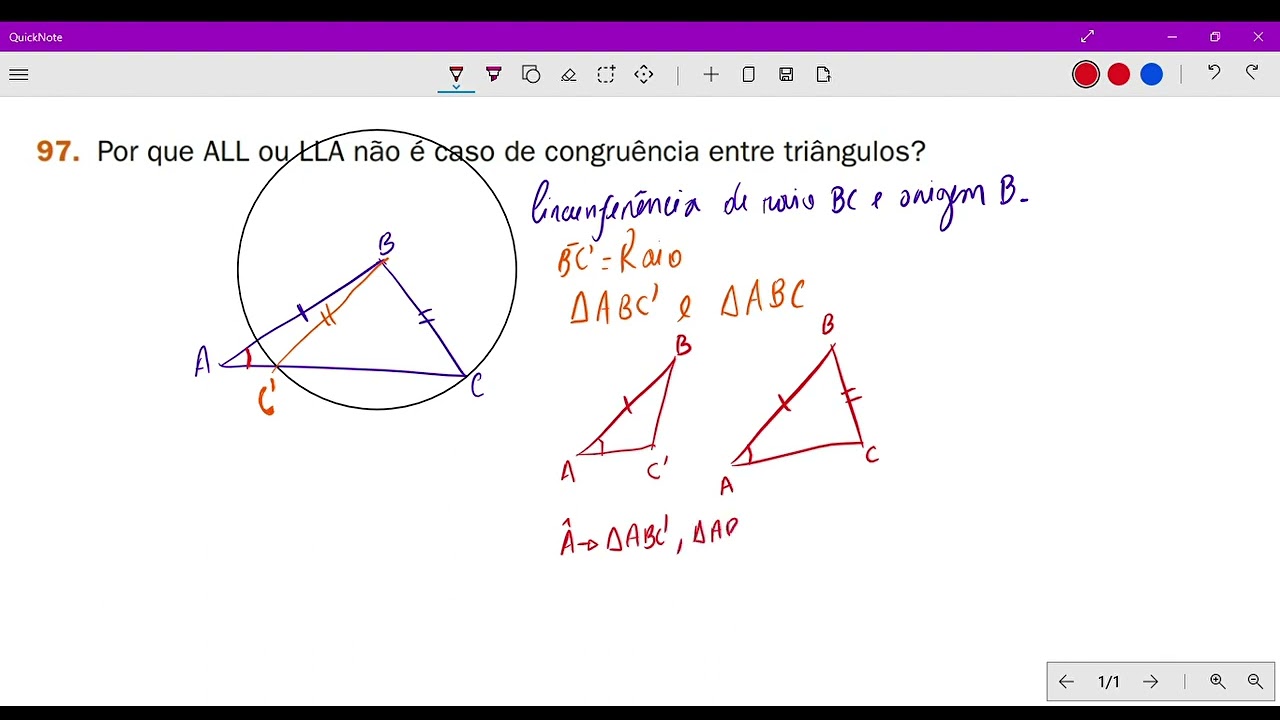 97- Por que ALL ou LLA não é caso de congruência entre triângulos?