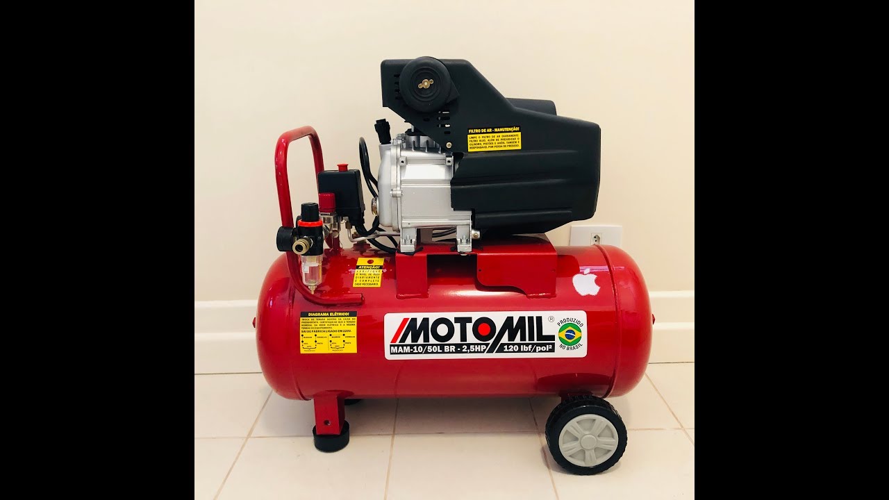 Compressor de ar Motomil MAM 8,8 pés /50L 2,5HP e Kit de Acessórios