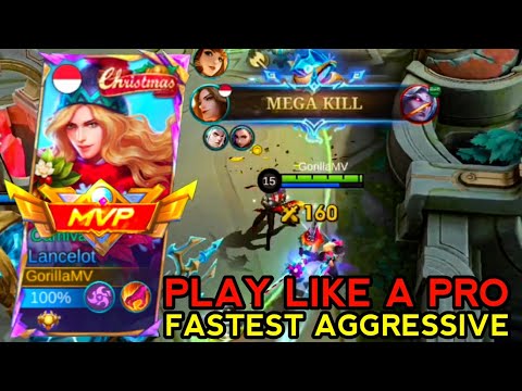 ONE SHOT DAMAGE SOLO RANK LANCELOT FASTHAND IN PUBLIC - TOP GLOBAL GAMEPLAY - MOBILE LEGENDS