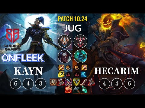 SB OnFleek Kayn vs Hecarim Jungle - KR Patch 10.24