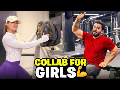 Thighs Exercise challenge with a Girl😱Shazi ko machine k oper bitha dia😆