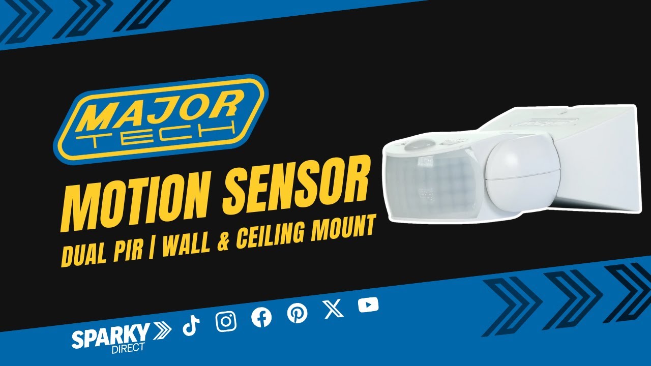 Major Tech PIR48 | Dual PIR Motion Sensor Wall and Ceiling Mount | IP65