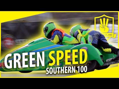GREEN SPEED 🐲 is on the limit // Isle of Man Southern 100 // 3 Wheeling Sidecar Race