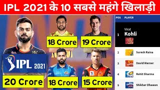 IPL 2021 - TOP 10 HIGHEST PAID PLAYERS | IPL 2021 TOP PLAYERS AND THEIR SALARY (PRICE)