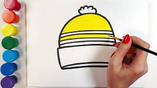 Drawing a Cute Beanie Step by Step | Cartoon Winter Hat Art for Children ❄️