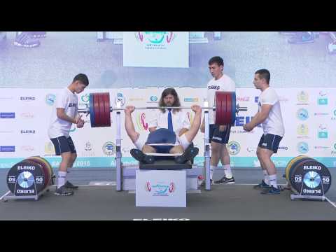 Kostas Dimou 215kg (474lb) raw powerlifting paraplegic bench press