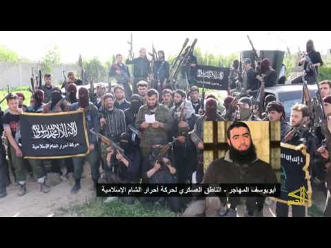 تقرير تلفزيوني لقناة الجسر مداخلة الناطق العسكري لحركة أحرار الشام الإسلامية أبو يوسف المهاجر للحديث عن إتهام النظام لأحرار الشام بتفجيرات جبلة و طرطوس