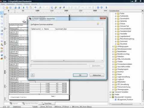 Orgasoft.NET / ORGASOFT NT - Listendesigner (Schulung, Teil 1)