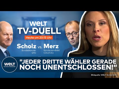 BUNDESTAGSWAHL: Scholz vs. Merz! Letztes Kanzler-Duell exklusiv auf WELT-TV! Kampf um jede Stimme!
