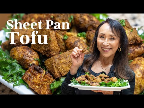 Sheet Pan Tofu - Easy Seasoned & Baked Tofu Dinner!