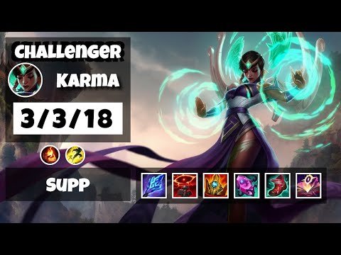 Karma Support 11.16 Challenger Gameplay Replay - S11 (3/3/18) - EU