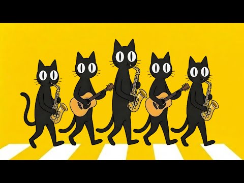 Black Cats Groove Jazz: Happy Street Vibes for Comfortable Work