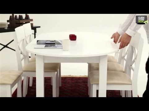 STRÖMSTAD Bord Vit + 6 GRÄNNA Stol Vit Furniturebox