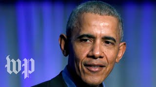 Former president Obama speaks at the University of Illinois