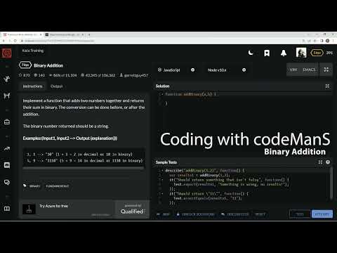 Codewars 7 Kyu Binary Addition Javascript