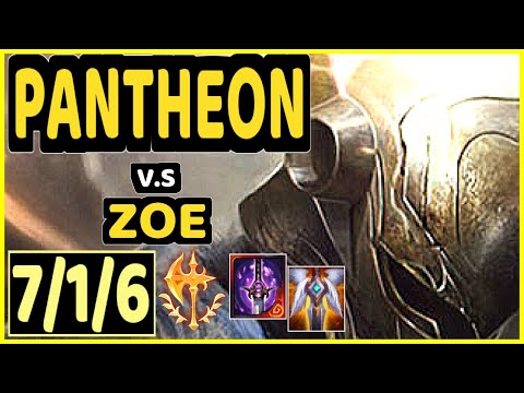 TINOWNS (PANTHEON) vs ZOE - 7/1/6 KDA MID CHALLENGER GAMEPLAY - BR