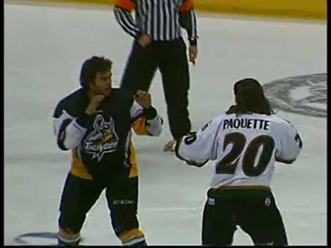 ECHL fight - Dannick Paquette vs Alex MacLeod 03/08/14