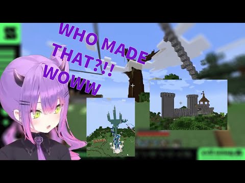 Towa get Amazed by HoloEN Building Project in Minecraft!!!