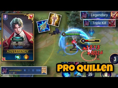 Quillen Pro Gameplay | New Pro Build Insane Damage | AoV | 傳說對決 | RoV |Liên Quân mobile