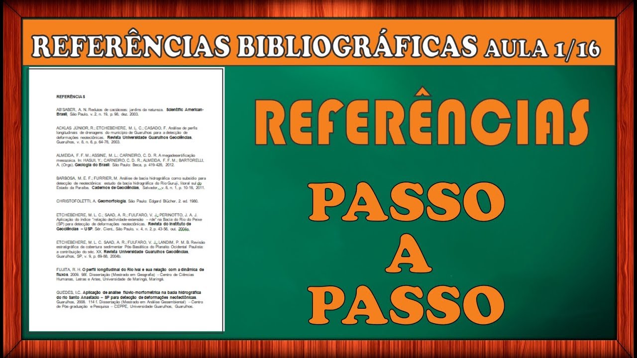 REFERÊNCIAS BIBLIOGRÁFICAS – ABNT – 😎 - Vídeo 01/16