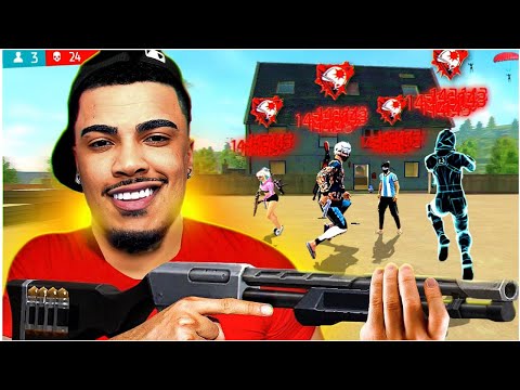 M1014 INSANA! DEI SÓ CAPA NO SOLO vs SQUAD 😱 | FREE FIRE