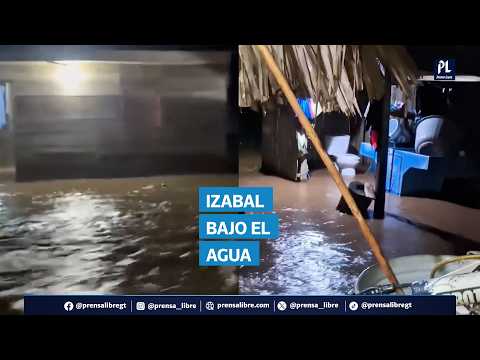 Inundaciones en Izabal afectan a 50 familias en Lívingston y bloquean paso en Morales