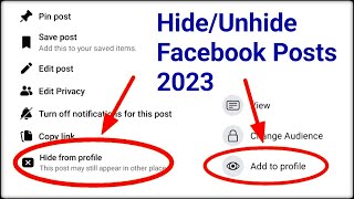 How to hide/unhide posts from Facebook timeline 2023