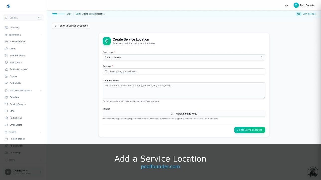 Add a Service Location