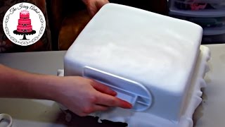 How To Cover A Square Cake In Fondant - With The Icing Artist