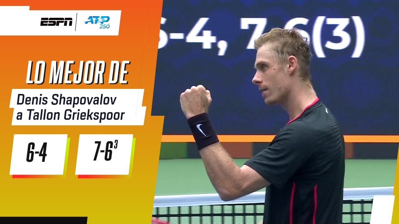 DENIS SHAPOVALOV LE GANÓ A TALLON GRIEKSPOOR Y AVANZÓ A OCTAVOS EN EL ATP 250 DE CHENGDU | RESUMEN