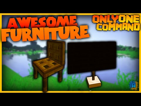 furniture with one command! | chairs,tables,tvs in vanilla minecraft