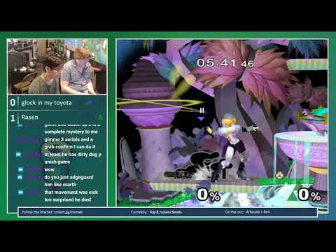 N.E. Melee Arcadian 6 - glock in my toyota (Mr. Game & Watch) vs. Rasen (Sheik) - SSBM LSF
