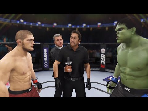Khabib Nurmagomedov vs Hulk (EA Sports UFC 3) - CPU vs CPU