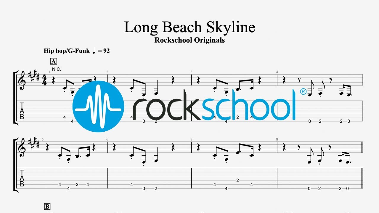 Long Beach Skyline - Rockschool Originals, Rockschool 2024 Electric guitar Grade 3