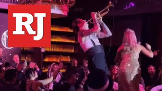 Lady Gaga joins her band leader at his after hours show