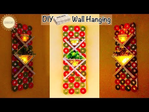 Newspaper / Magazine Wall Hanging | Wall Hanging Craft Ideas | diy wall decor | Unique wall hanging Video