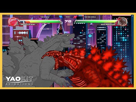 Godzilla 2021 vs Shin Godzilla with Healthbars | YaoKit Animations