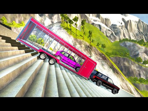 Stairs Jumps Down#1 / Car Jump Arena / BeamNG.drive / Stairs Jumps Down Car Accident