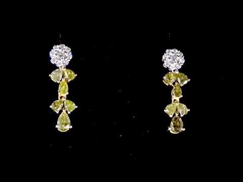 18K WHITE GOLD 1.55CT TDW FANCY BROWNISH YELLOW DIAMOND EARRINGS. Ref. 116 1109