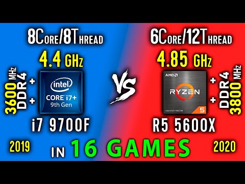 i7 9700F vs Ryzen 5 5600X Test in 16 Games or i7 9700 vs R5 5600X OC