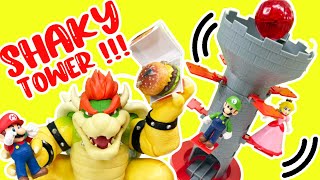 Super Mario Bros the Movie SHAKY TOWER GAME! Escape Bowser!