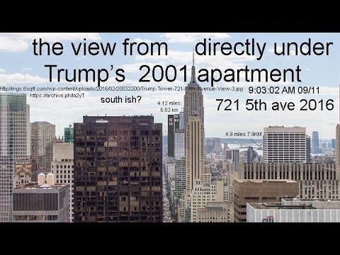 2001/09/11 9:03:02 AM 721 5th Ave, New York Donald Trump twin Tower; jumper & onlooker viewing claim